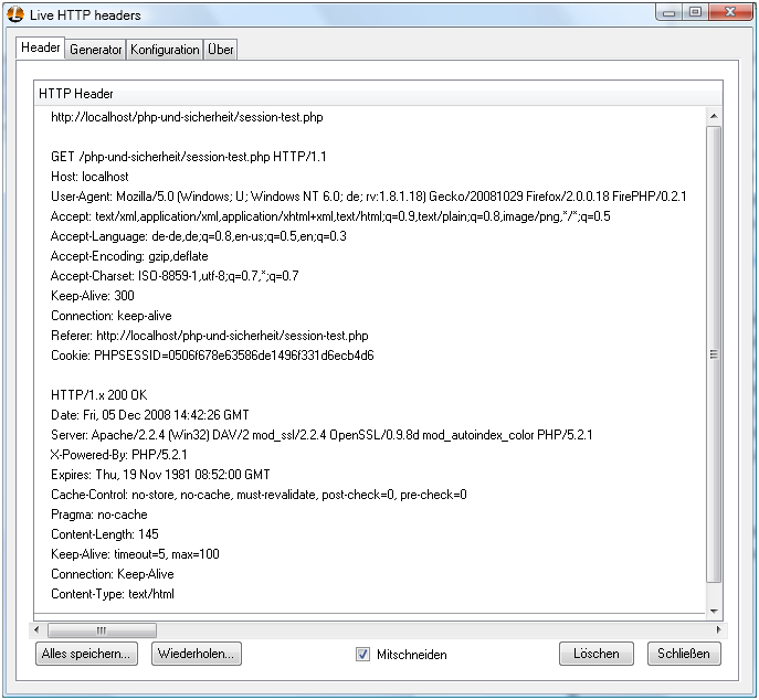 Live HTTP Headers für Firefox