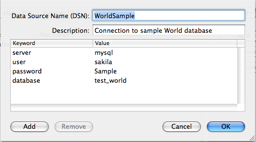 ODBC Administrator Sample
          DSN-Dialog