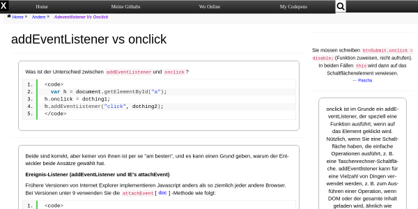 adeventlistener vs onclick 