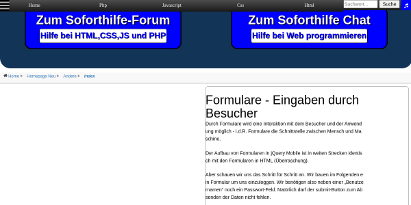 jquery mobile formulare erstellen 