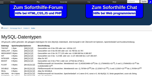 mysql datei typen 