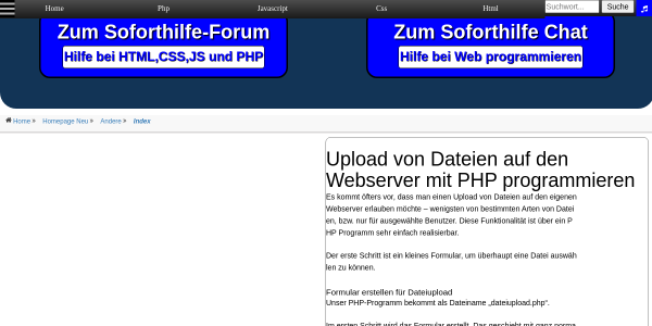 upload dateien mit php 