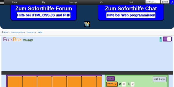 Flexbox Generator mit hilfe 