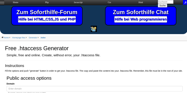 Htaccess Generatort 