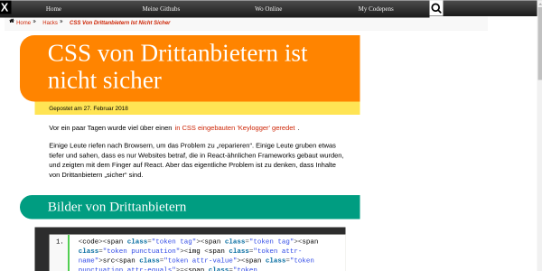 CSS von Drittanbietern ist nicht sicher 