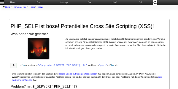 PHP SELF ist boese 