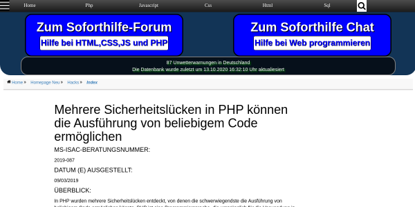 php7 sicherheitsluecken 