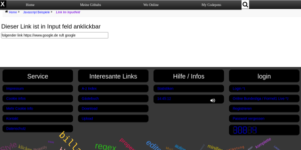 Link im inputfeld 
