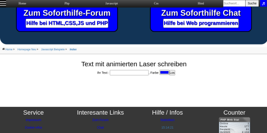 Text mit Laser schreiben 