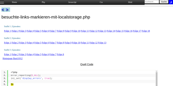 besuchte links markieren mit localstorage 