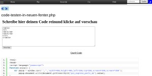 Code Testen In Neuen Fenter