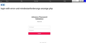 Login With Error Und Mindestanforderungs Anzeige