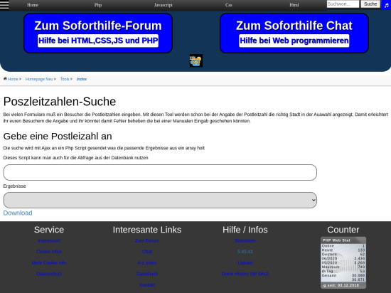 Postleitzahlen suche 